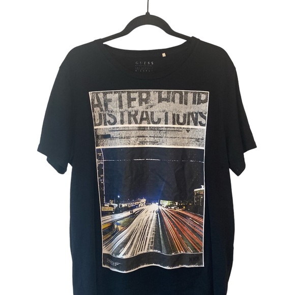 Mens After Hour Distractions Guess Graphic T Shirt - Picture 1 of 3